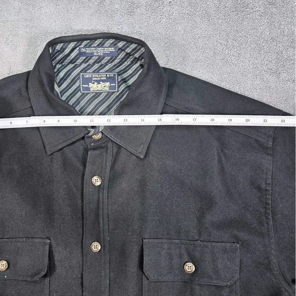 Levis‎ Mens XL Black Lined Shirt Jacket Heavyweight Canvas Shacket Utility Coat